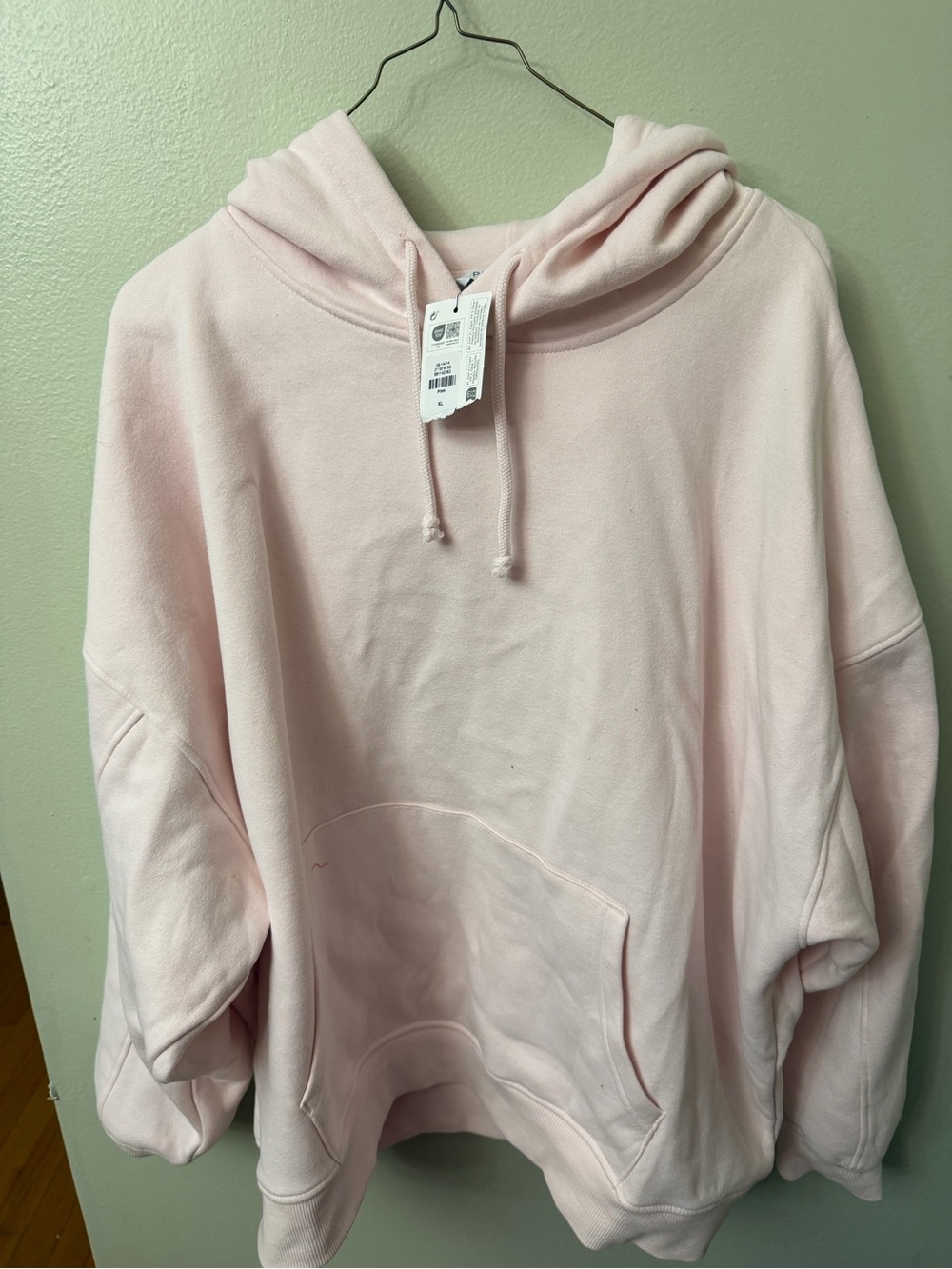 Oversized Light Pink Hoodie Sweatshirt for Women